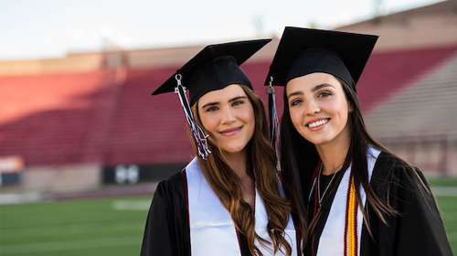 Student posing for graduation photo